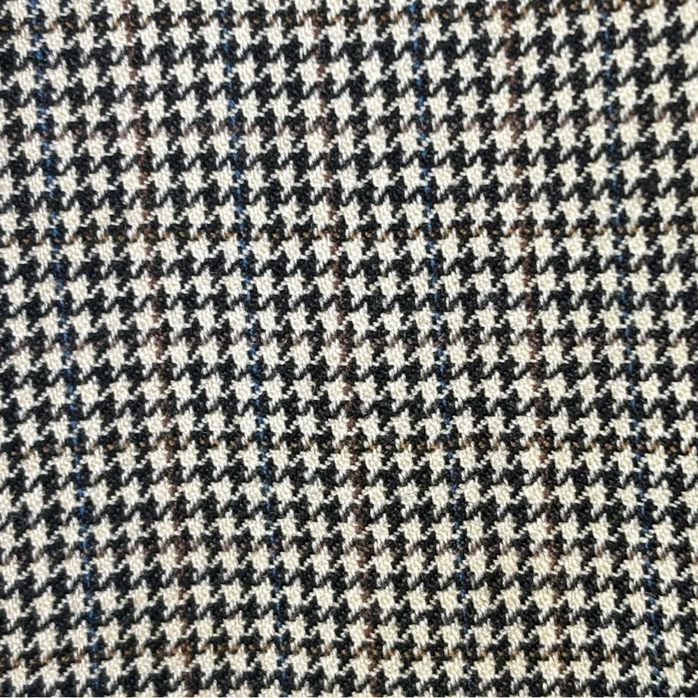 Lauren Ralph Lauren Blazer Jacket Men 46R Brown Houndstooth Wool Single Breasted